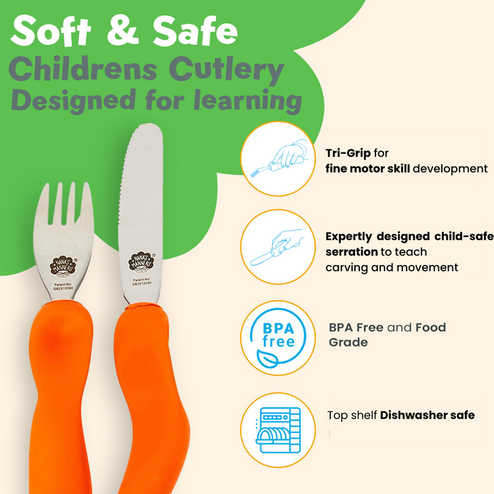 Sztućce dla dziecka ORANGE nóż i widelec