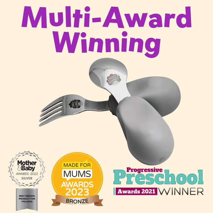 Pierwsze sztućce ETAP 2 dla dzieci 12 msc+ Grey