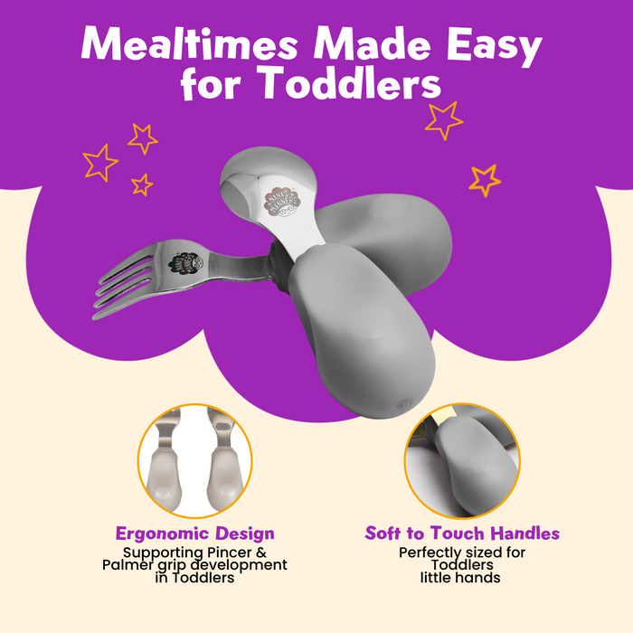 Pierwsze sztućce ETAP 2 dla dzieci 12 msc+ Grey