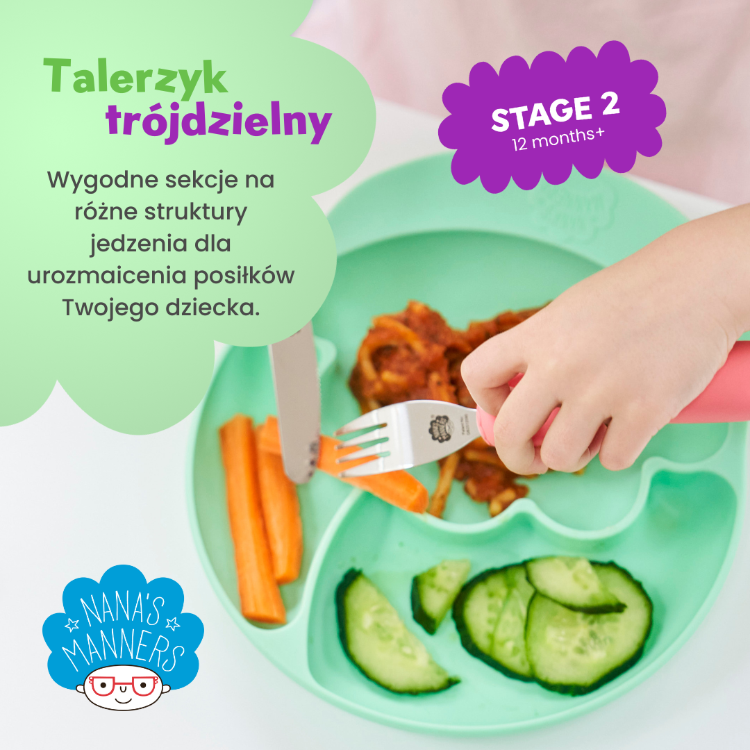 Talerz silikonowy trójdzielny z przyssawką