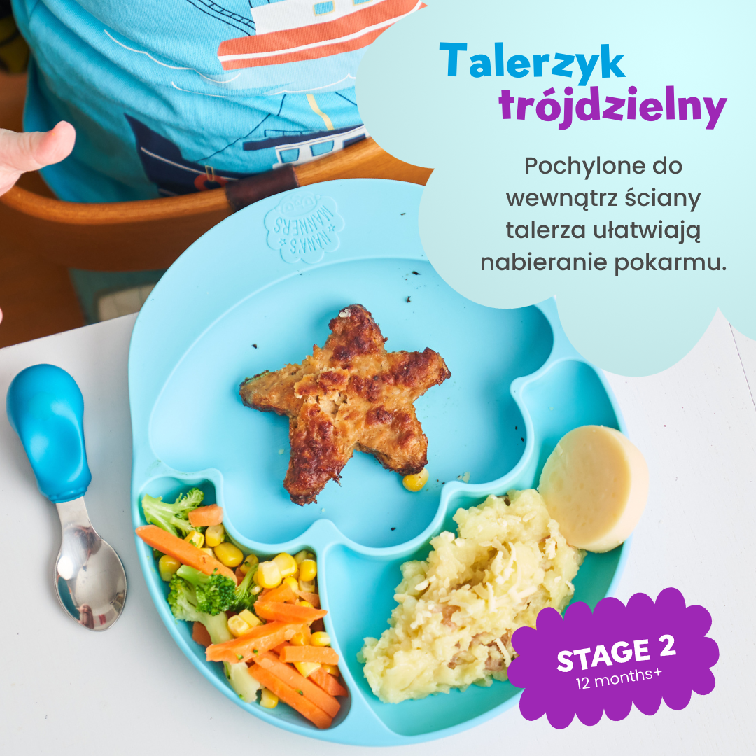 Talerz silikonowy trójdzielny z przyssawką